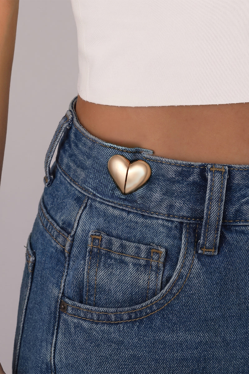 Coração Dourado Pin para Jeans
